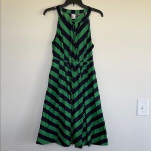 Girls From Savoy Green and Black Striped Dress